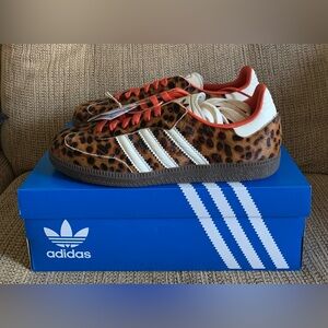 NEW Adidas Samba OG Preloved Red Leopard - Women's Size 6 - Shoes Sneakers